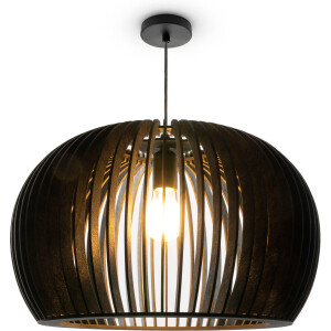 Paco Home Hanglamp PULU Eettafel pendellamp hout korblampen Scandi rustiek E27 vintage