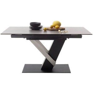 MCA furniture Eettafel MASSARO tafel met voet 160-210 cm Keramiek, metaal, synchronisatie-uittrekmechanisme, uittrekbaar, 6-8 personen