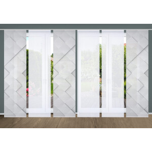 HOME in green Paneelgordijn Sylvia SET DIGITALE PRINT, BAMBOELOOK GERECYCLED (6 stuks)