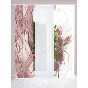 HOME in green Paneelgordijn Signum SET DIGITALE PRINT, BAMBOELOOK GERECYCLED (3 stuks)