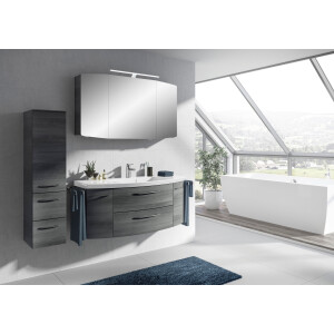 Saphir Badkamerserie Cassca sprint 3-delig mineraalmarmeren wastafel met led-spiegelkast (4-delig)
