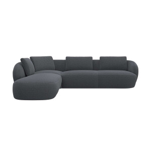 FLEXLUX Hoekbank Torino, rond, L-vorm, bankhoek met ottomane Modern, organisch bankontwerp, koudschuim, golfvering