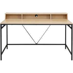 INOSIGN Bureau Endre met monitorsteun, 3 vakken & kabeldoorvoer, metalen frame