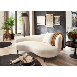 ATLANTIC home collection Chaise-longue Olivia Niermodelbank met sierkussen overtrokken met de originele stof