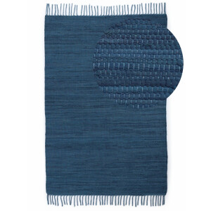 carpetfine Vloerkleed Kelim Chindi uni Tweezijdig te gebruiken kleed, puur katoen, met de hand geweven, unikleuren, met franje
