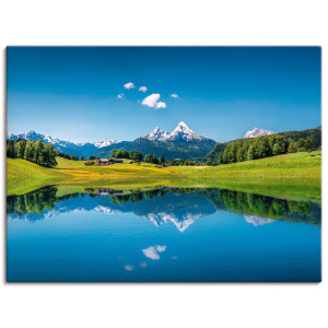 Artland Artprint Landschap in de Alpen als artprint van aluminium, artprint voor buiten, artprint op linnen, poster in verschillende maten. maten