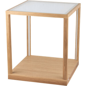 SPOT Light Led-tafellamp TAVOLI GLASS Led-bijzettafel, tafelblad van glas, touch dimmer, van eikenhout