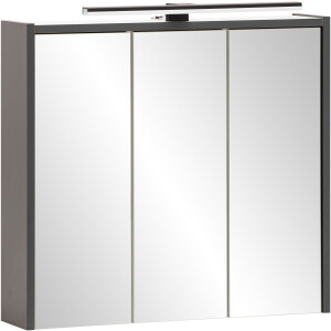 Schildmeyer Spiegelkast Palermo, breedte 65 cm Met LED-lamp en stopcontact, metalen beslag, glazen legplanken