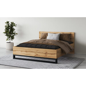 Home affaire Bedframe Bronne, Made in Europe met slede in metaallook, fsc-gecertificeerd, keuze uit 3 breedtes