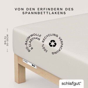 Schlafgut Hoeslaken PURE biologische katoen met elastaan, rekbaar en ondoorzichtig, strak, bedlakens (1 stuk)