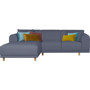 andas Hoekbank Maroon L-vorm in een scandinavisch design, met losse kussens