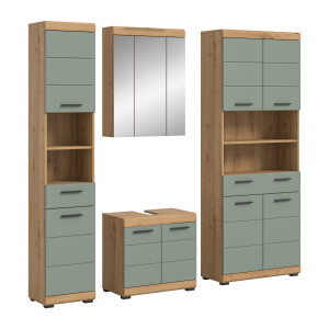 INOSIGN Badkamerserie Siena, 4-delig, bestaande uit: Smalle hoge kast, WBU, spiegelkast, brede hoge kast (set, 4-delig)