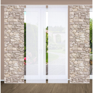 HOME in green Paneelgordijn PARETE SET DIGITALE PRINT, BAMBOELOOK GERECYCLED (4 stuks)
