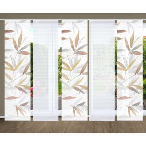HOME in green Paneelgordijn RANDOW SET DIGITALE PRINT, BAMBOELOOK GERECYCLED (5 stuks)
