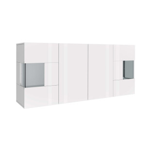 INOSIGN Dressoir Egypte, Ladekast, Kast, Buffet, Vitrine greeploos 4 deuren waarvan 2 met glas inzet, compleet hoogglans gelakt, breedte 180