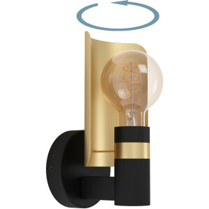 EGLO Plafondlamp Hayes Plafondlamp in zwart en goudkleur van staal - excl. E27 - 40W (1 stuk)