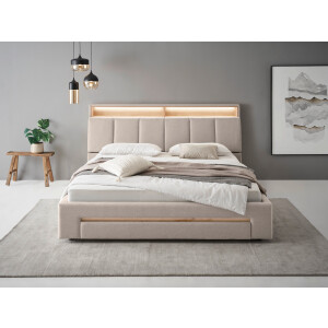 INOSIGN Gestoffeerd bed CiTY/GiRON,, gepolsterd opbergbed, met LED-verlichting Bedkisten met hondenbed of als opbergruimte, opklapbare hoofdeinden