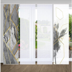 HOME in green Paneelgordijn Signum SET DIGITALE PRINT, BAMBOELOOK GERECYCLED (4 stuks)