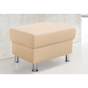 TRENDMANUFAKTUR Hocker Rondo, poef bij de serie, breedte 67 cm, chromen voeten Voetenbank optioneel met verenkern, in verschillende bekledingen bestelbaar