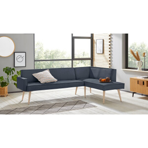 exxpo - sofa fashion Hoekbank Lungo, moderne paspelnaad, comfortabel en elegant, hoge houten voet