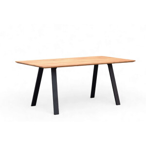 Home affaire Eettafel Reidigen keukentafel, A-vorm metalen frame, massief gewild eikenhout, geolied