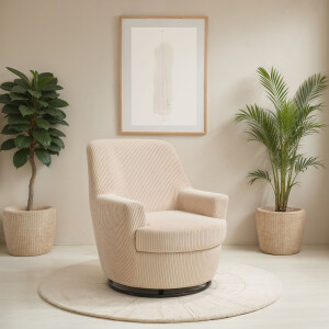 INOSIGN Draaibare fauteuil HETTY, draaistoel met schommelfunctie, leesstoel in cord en microvezel (1 stuk)