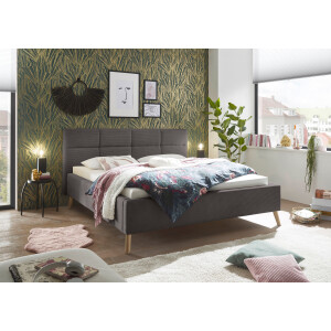set one by Musterring Gestoffeerd bed Cary naar keuze met matras en lattenbodem, poten in natuurlijk eiken