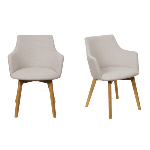 Home affaire Stoel met armleuningen Ena eettafelstoel, gestoffeerde fauteuil, woonstoel, eetstoel met armleuningen (set, 2 stuks)