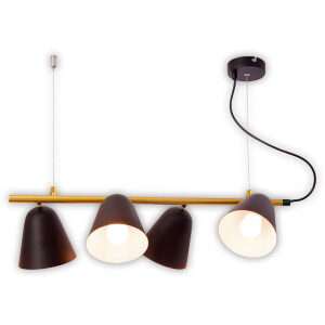 näve Hanglamp Triton 4-lamps, glazen in amber, e27 excl. lichtbron, b: 23,5cm, hoogte 150cm (1 stuk)