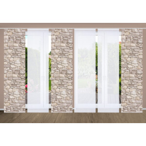 HOME in green Paneelgordijn PARETE SET DIGITALE PRINT, BAMBOELOOK GERECYCLED (6 stuks)