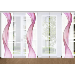 HOME in green Paneelgordijn NEVOLA SET DIGITALE PRINT, BAMBOELOOK GERECYCLED (6 stuks)