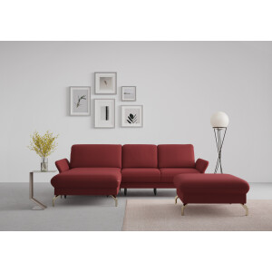 sit&more Hoekbank Fashion L-vorm naar keuze met verstelbare hoofdsteun, uittrekzitting, motorisch, nikkel poten