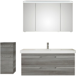 Saphir Badkamerserie Balto sprint 3-delig, mineraalmarmeren wastafel met led-spiegelkast (4-delig)