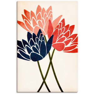 Artland Artprint op linnen Drie bloemen gespannen op een spieraam