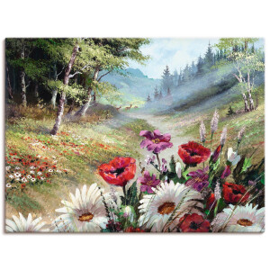 Artland Artprint op linnen Reeën op de achtergrond gespannen op een spieraam