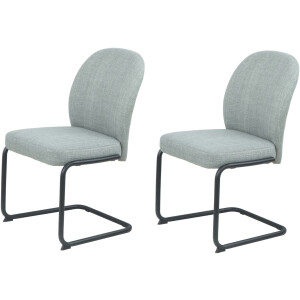 HELA Vrijdragende stoel KAREN Eetkamerstoel, ronde buisconstructie, gestoffeerd, geweven stof, schommelstoel (set, 2 stuks)