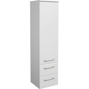 Saphir Halfhoge kast Quickset badkamermeubel 35 cm breed, 1 deur, 2 laden, 2 planken Badkamer-halfhoge kast inclusief deurdemper, grepen in glanzend chroom