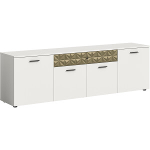 INOSIGN Tv-meubel Vicenza, breedte 190cm, ornamentafwerking, 4 deuren, 1 lade 8 vakken, metalen grepen, tv-kast, televisiekast, mediaboard