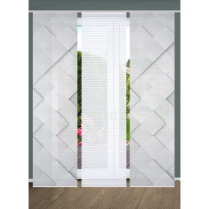 HOME in green Paneelgordijn Sylvia SET DIGITALE PRINT, BAMBOELOOK GERECYCLED (3 stuks)