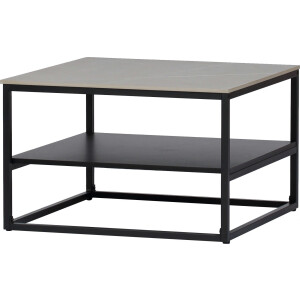 HELA Salontafel Hugo Salontafel, vierkant, gesinterde steen, opbergplank (1 stuk)