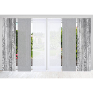 HOME in green Paneelgordijn LEGNO SET DIGITALE PRINT, BAMBOELOOK GERECYCLED (6 stuks)