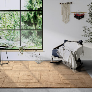 Villeroy & Boch Wollen kleed Alexis Handgeweven, wol, natuur, woonkamer, geometrie, boho, design