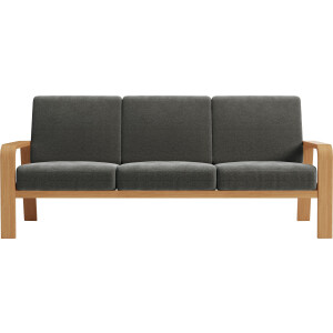 sit&more 3-zitsbank Kolding Armleuningen van eikenkleurig beukenhout, verschillende bekledingen en kleuren