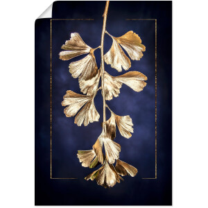 Artland Artprint Gouden gingko als artprint op linnen, poster in verschillende formaten maten
