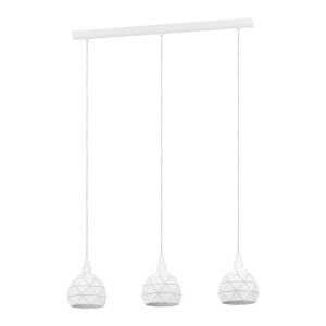 EGLO Hanglamp ROCCAFORTE Hanglamp, hanglamp van staal, kleur: wit, fitting: E14 (1 stuk)