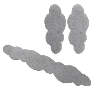 my home Set slaapkamerkleedjes Microvezeltapijt Magong, bijzonder zacht, zeer fijne pool Wolkvorm, uni slaapkamerkleed, loperset, slaapkamer, kinderkamer