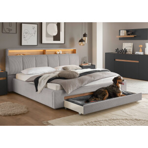 INOSIGN Gestoffeerd bed CiTY/GiRON,, gepolsterd opbergbed, met LED-verlichting Bedkisten met hondenbed of als opbergruimte, opklapbare hoofdeinden