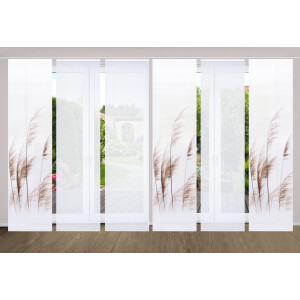 HOME in green Paneelgordijn PAMILO SET DIGITALE PRINT, BAMBOELOOK GERECYCLED (6 stuks)