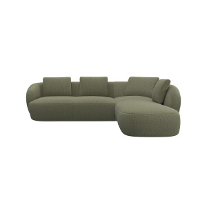 FLEXLUX Hoekbank Torino, rond, L-vorm, bankhoek met ottomane Modern, organisch bankontwerp, koudschuim, golfvering