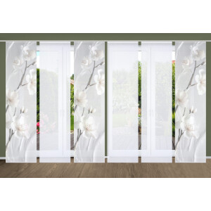 HOME in green Paneelgordijn LAIRA SET DIGITALE PRINT, BAMBOELOOK GERECYCLED (6 stuks)